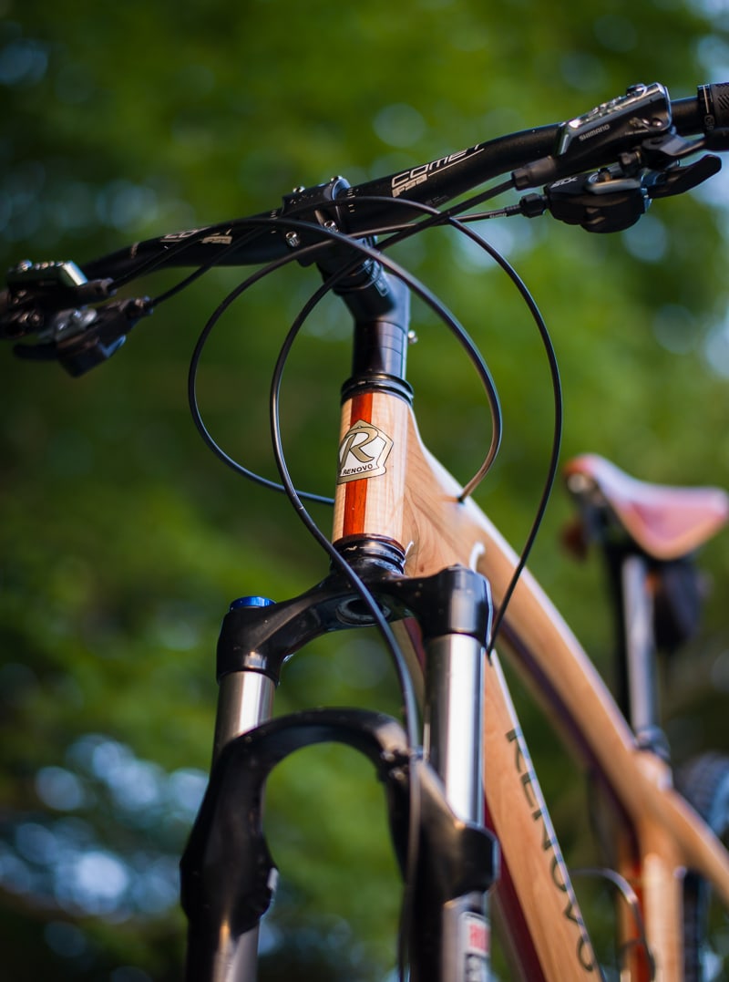 Renovo Wooden Bicycle viewed from the front