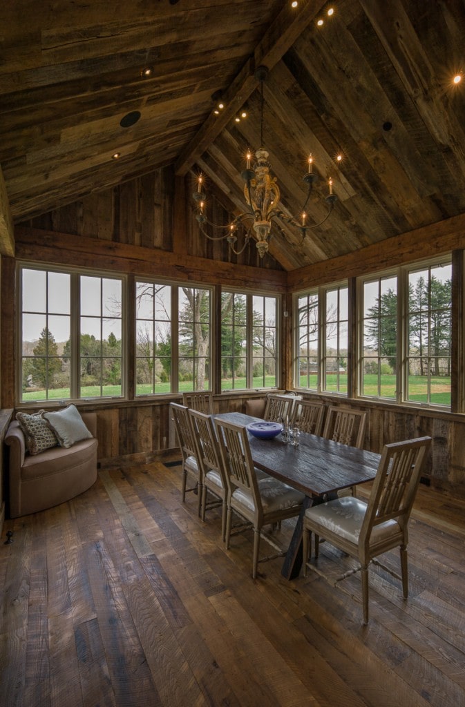 Reclaimed Chestnut ceiling beams flooring planking Breakfast Room