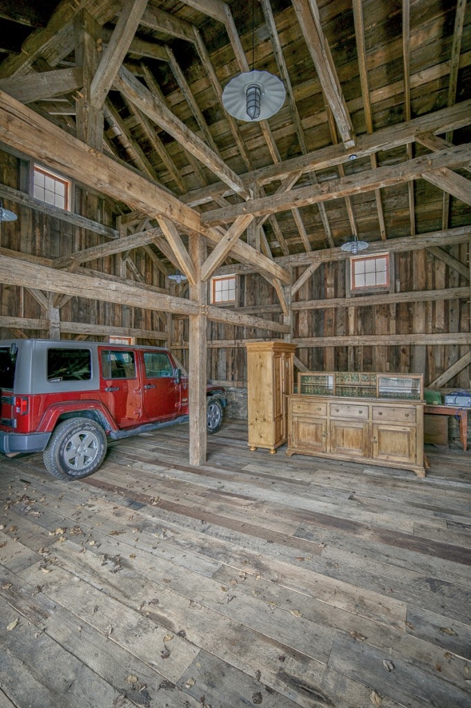 reclaimed wood timber frame garage car barn