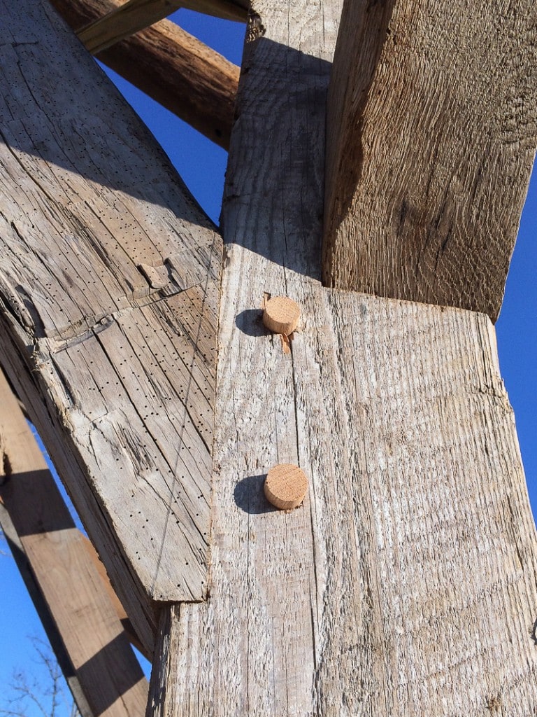 reclaimed wood timber frame joinery