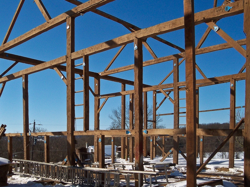 White Oak reclaimed Timber Frame salvaged barn in PA