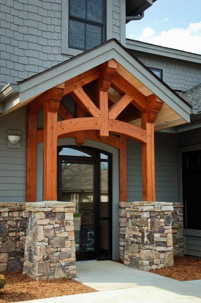 Commercial Timber Frame Side Entryway