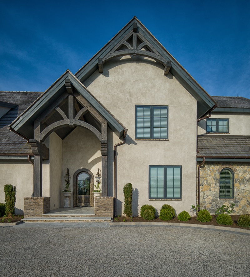 Oak Timber Frame Entry & gable truss