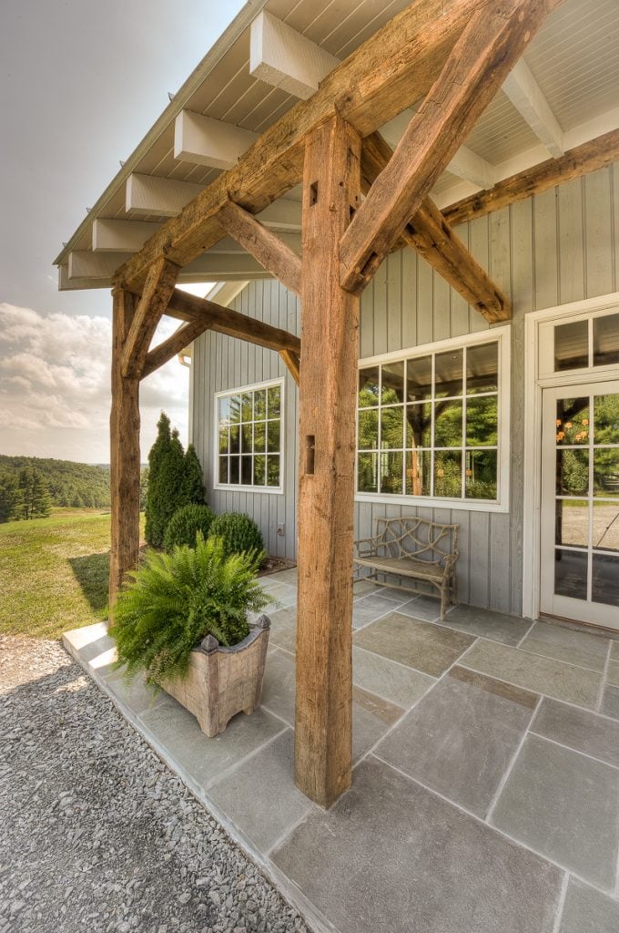 Reclaimed Barn Wood Timber Frame Front Entry