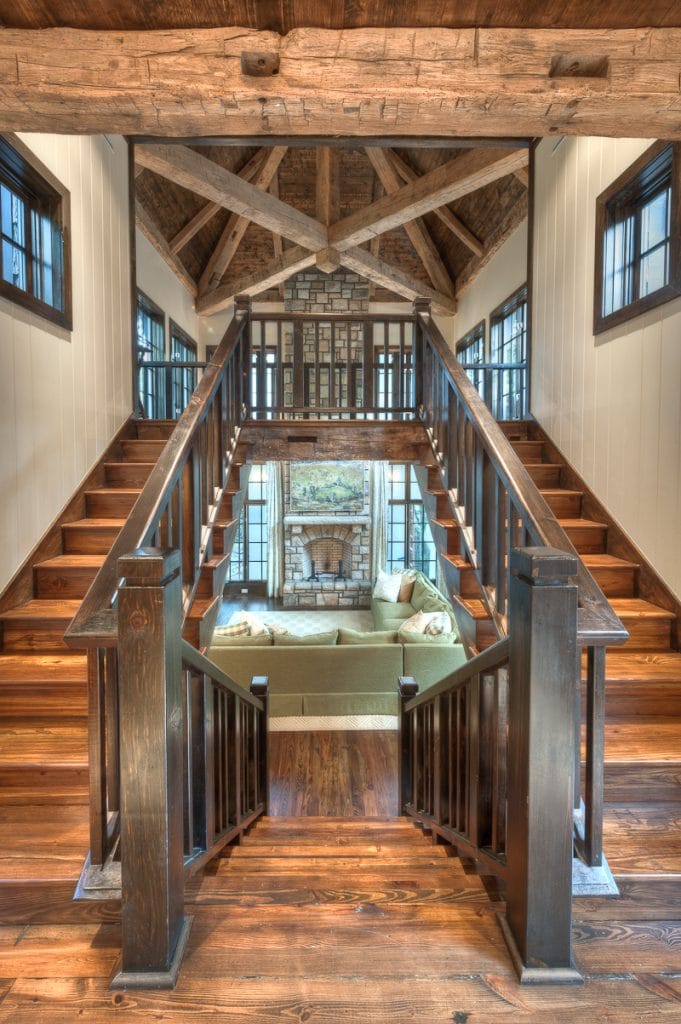 Reclaimed Wood Stairs and Foyer