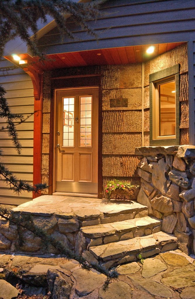 simple timber frame entry