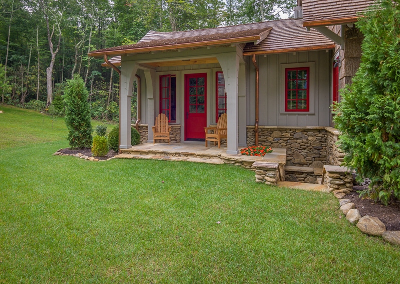 Small timber frame back porch