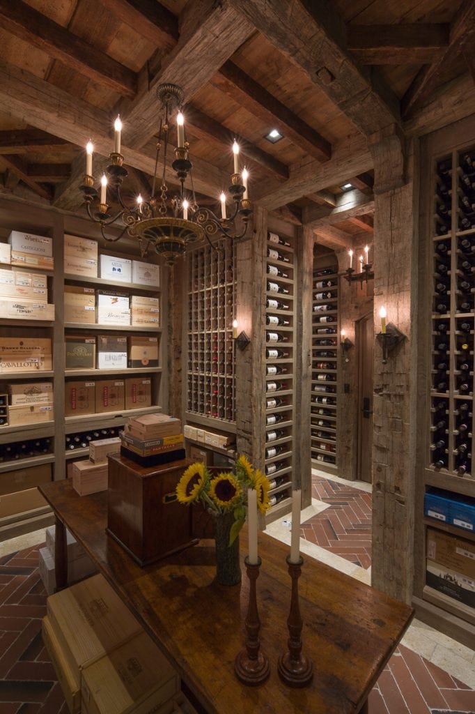 Wine Cellar Reclaimed Wood Beams