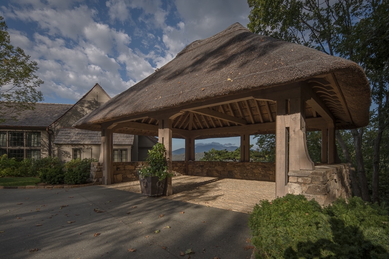 Timber Frame Carport with Thatched Roof
