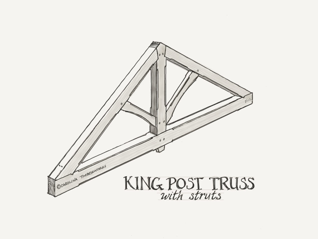 King post truss with struts