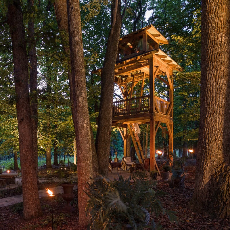 Timber frame treehouse