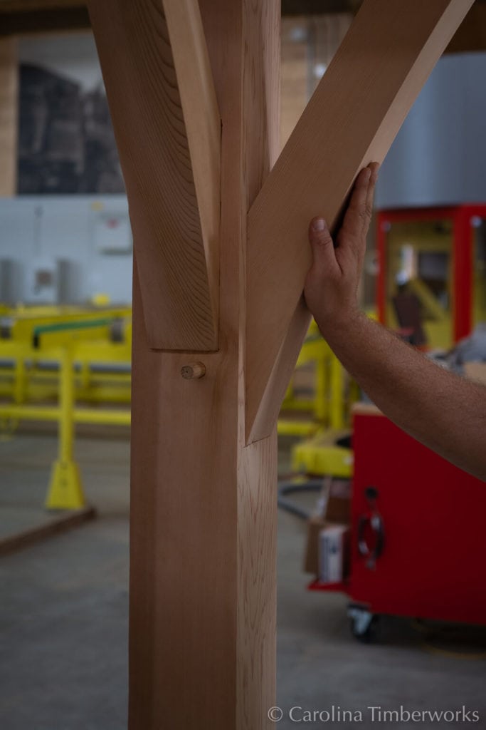 cedar pergola timber frame post detail