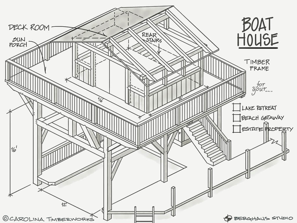 Timber Frame Boat House