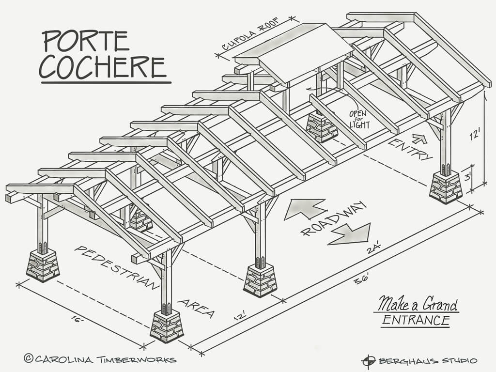 Timber Frame Porte Cochere