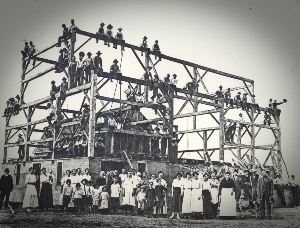 Old fashion barn raising