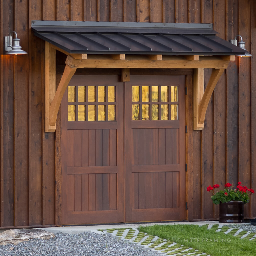 Garage door timber shed roof