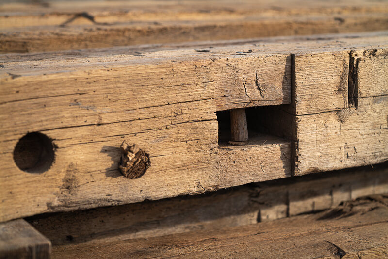 why old beams have holes