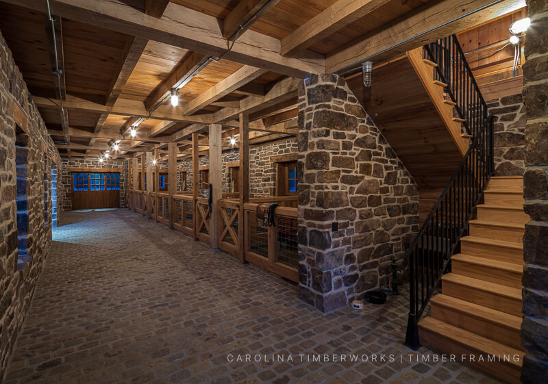 Timber Frame Barn Stalls
